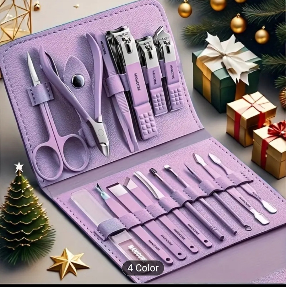 🆕️ 💜 Purple Manicure Set & Case - Picture 1 of 4